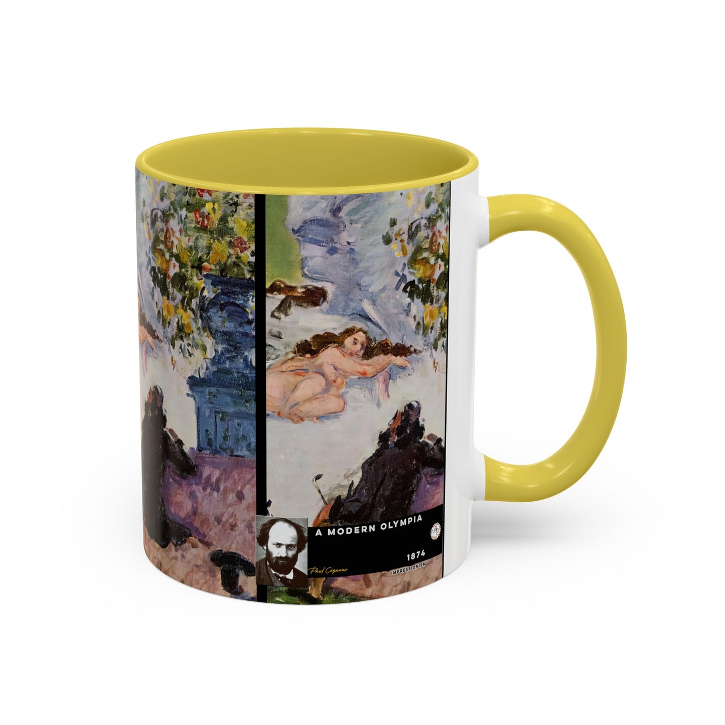 Cézanne, Paul - A Modern Olympia (1874) - Colorful Accent Mugs