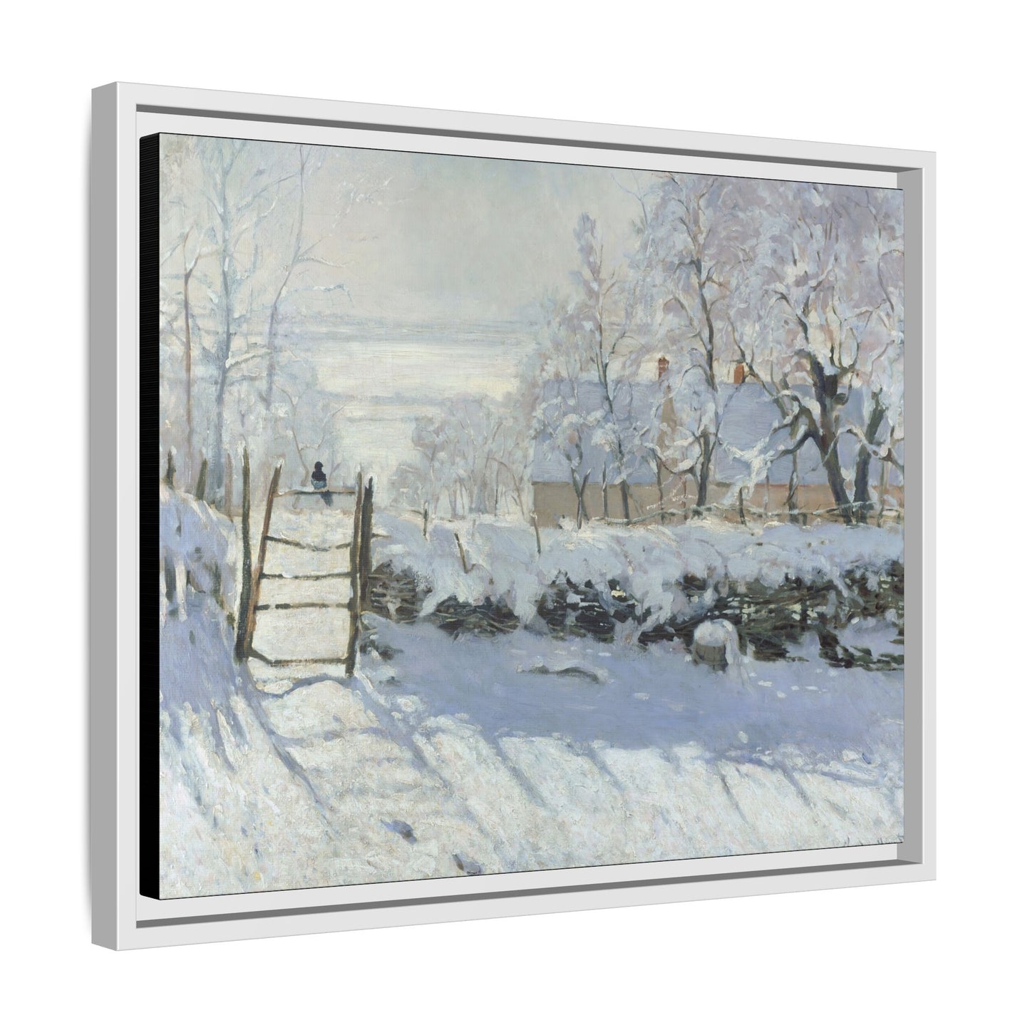Monet, Claude - The Magpie (1868) - Matte Canvas, Framed