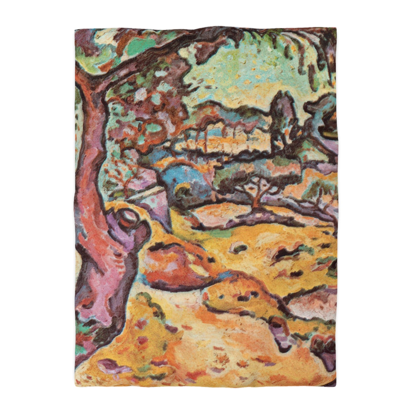 Braque, Georges - Olive Tree near L'Estaque (1906) - Microfiber Duvet Cover