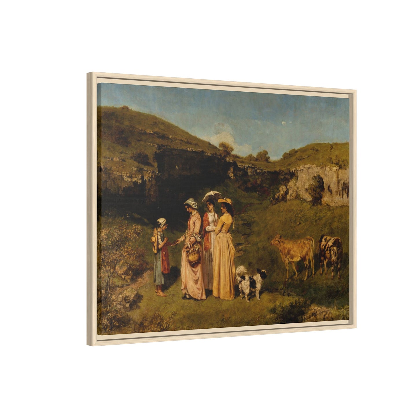 Courbet, Gustave - Young Ladies of the Village (1851) - Matte Canvas, Framed