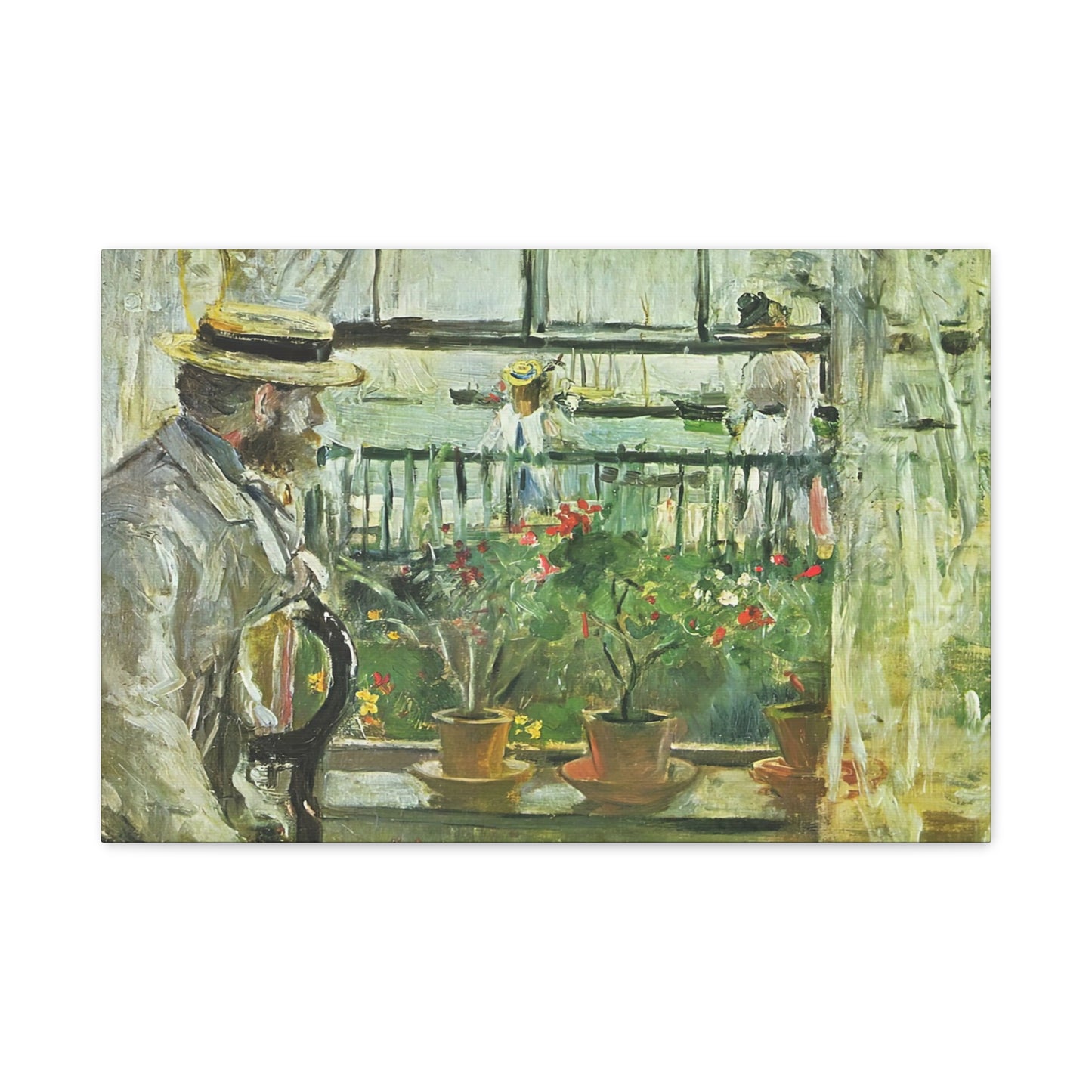 Morisot, Berthe - Eugene Manet on the Isle of Wight (1875) - Canvas Block, unframed