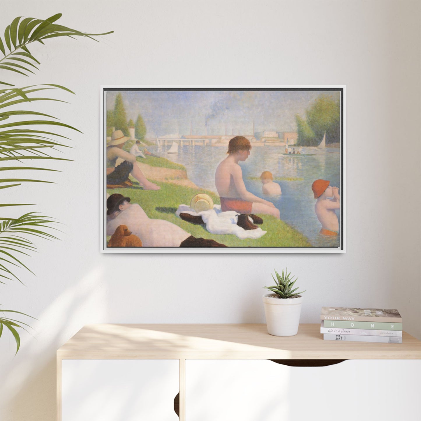 Seurat, Georges - Bathers at Asnières (1884) - Matte Canvas, Framed