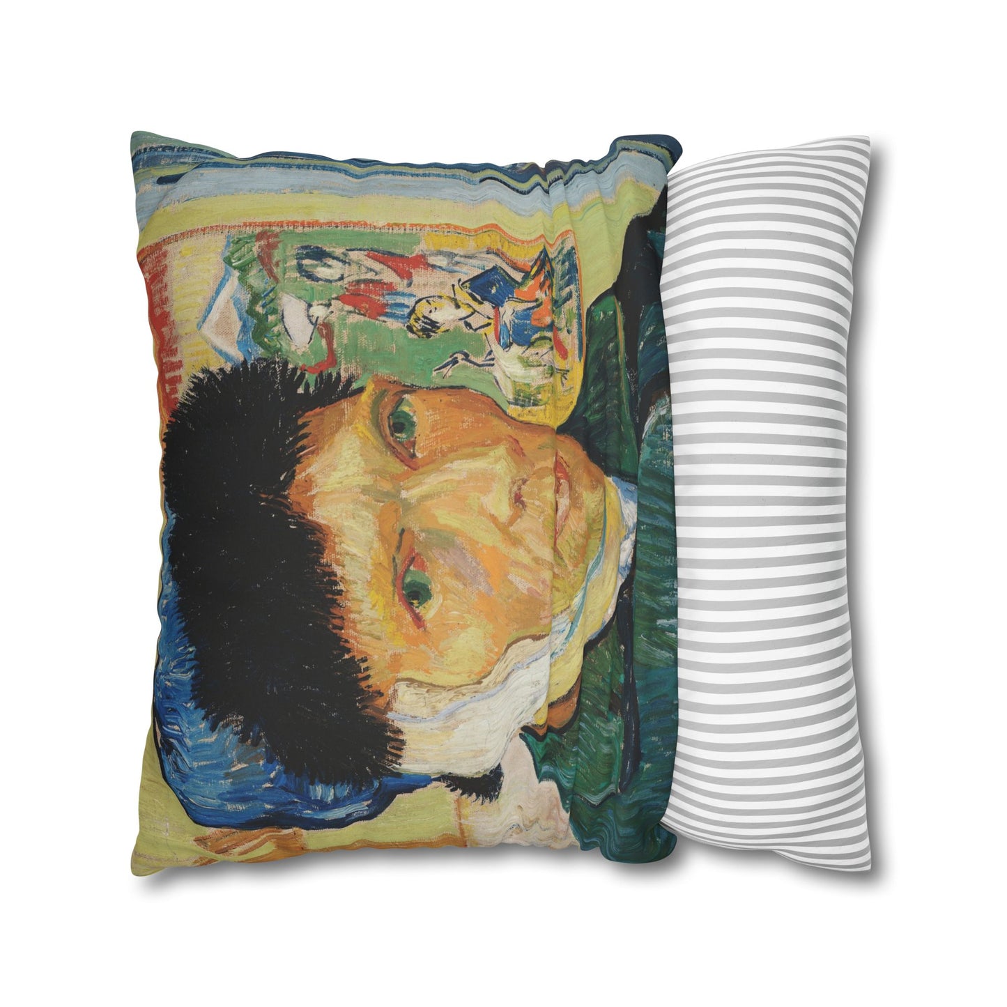 Van Gogh, Vincent - Self Portrait with Bandaged Ear (1889) - Suede Square Pillowcase