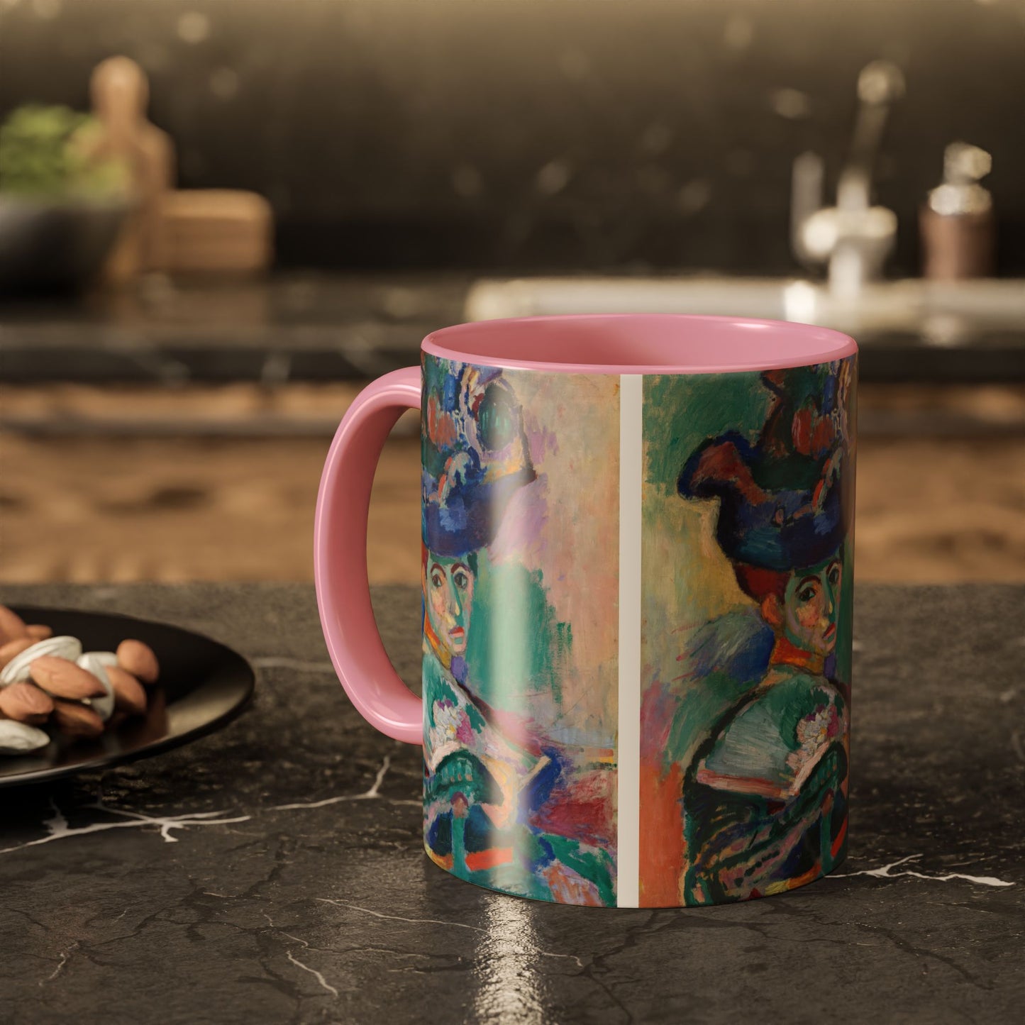 Matisse, Henri - Woman with a Hat (1905) - Colorful Accent Mugs