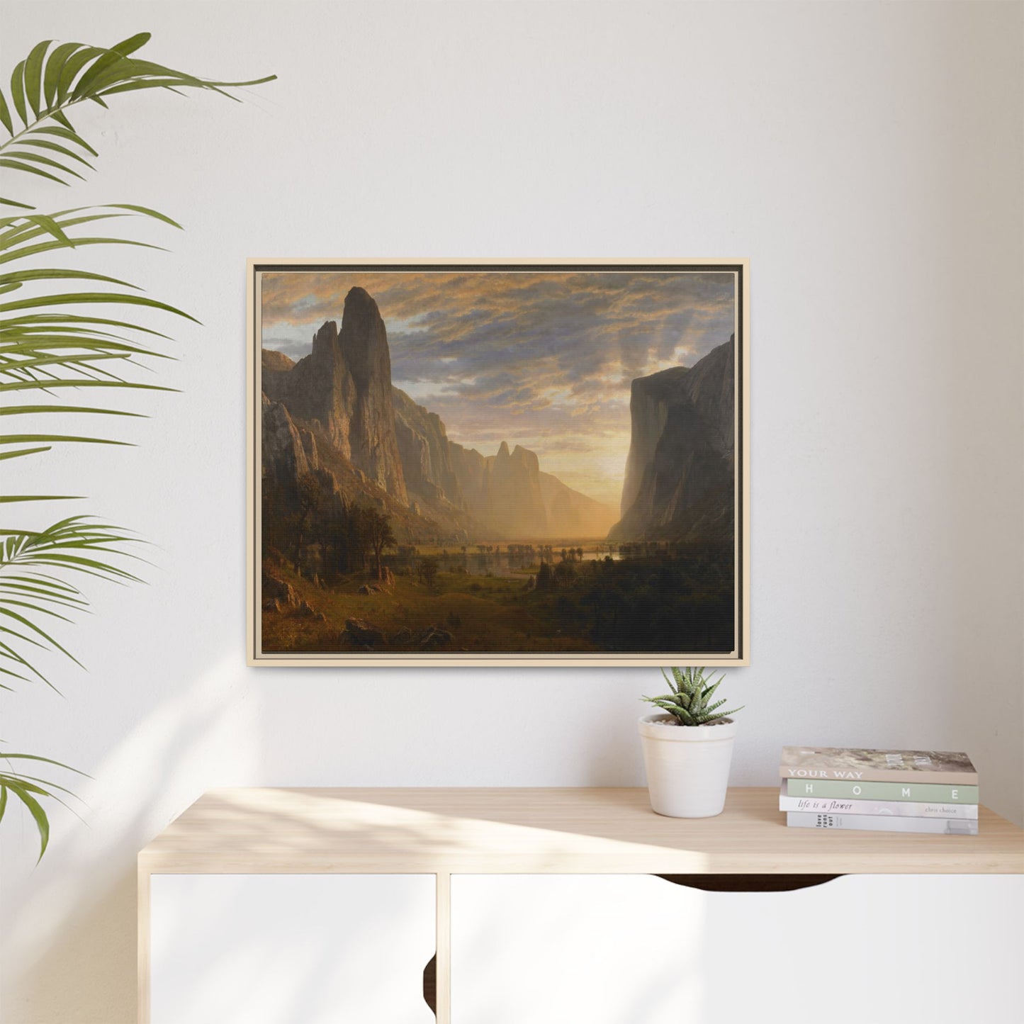 Bierstadt, Albert - Looking Down Yosemite Valley (1865) - Matte Canvas, Framed