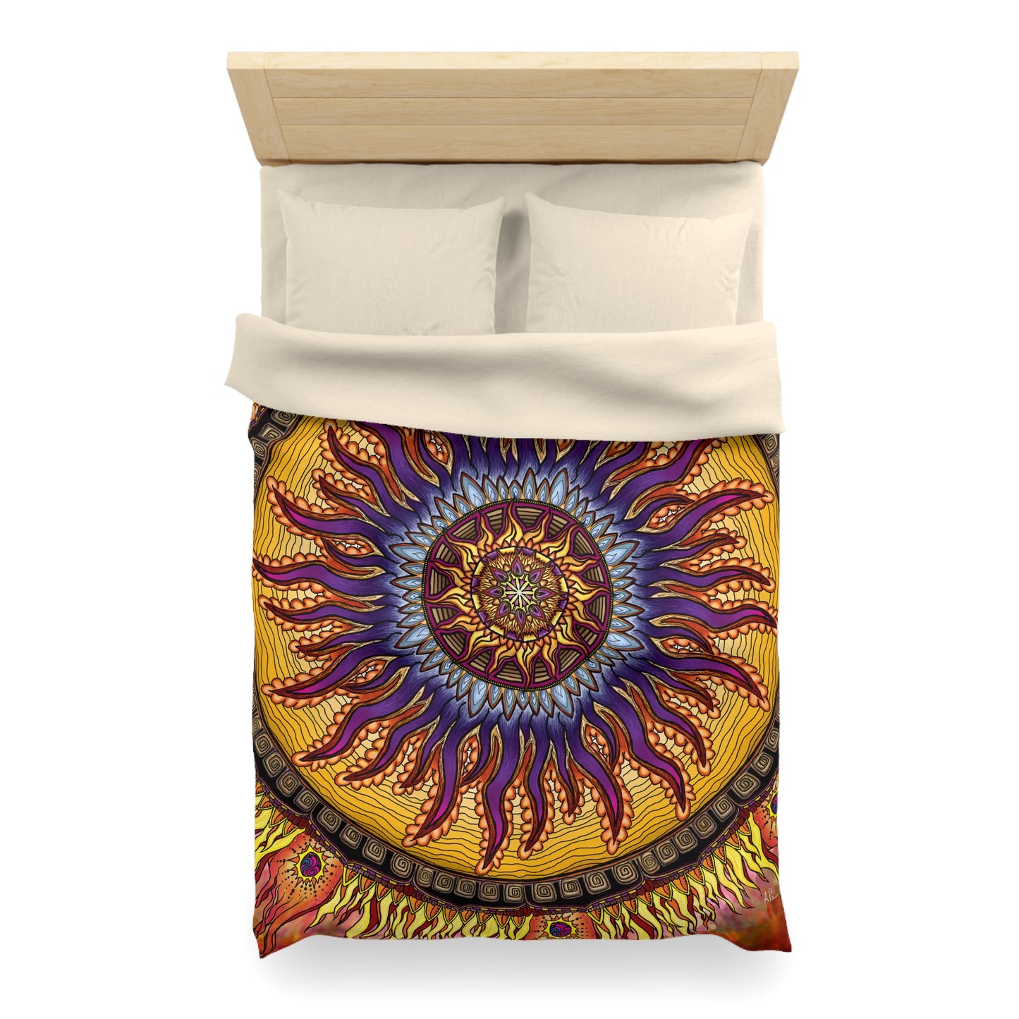 Pacio, Adam - Solar Disc Mandala - Microfiber Duvet Cover
