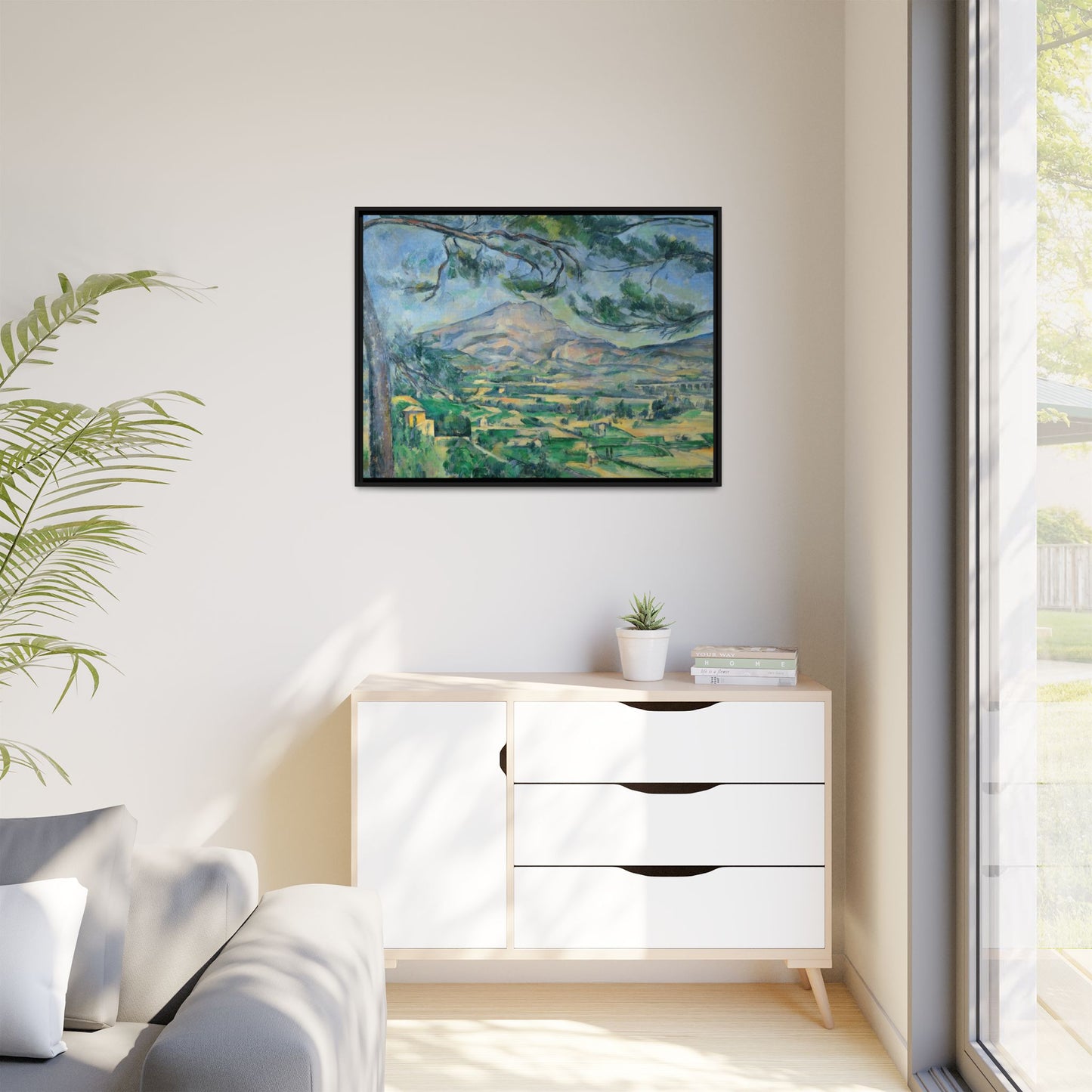 Cézanne, Paul - Mont Sainte-Victoire with Large Pine (1887) - Matte Canvas, Framed