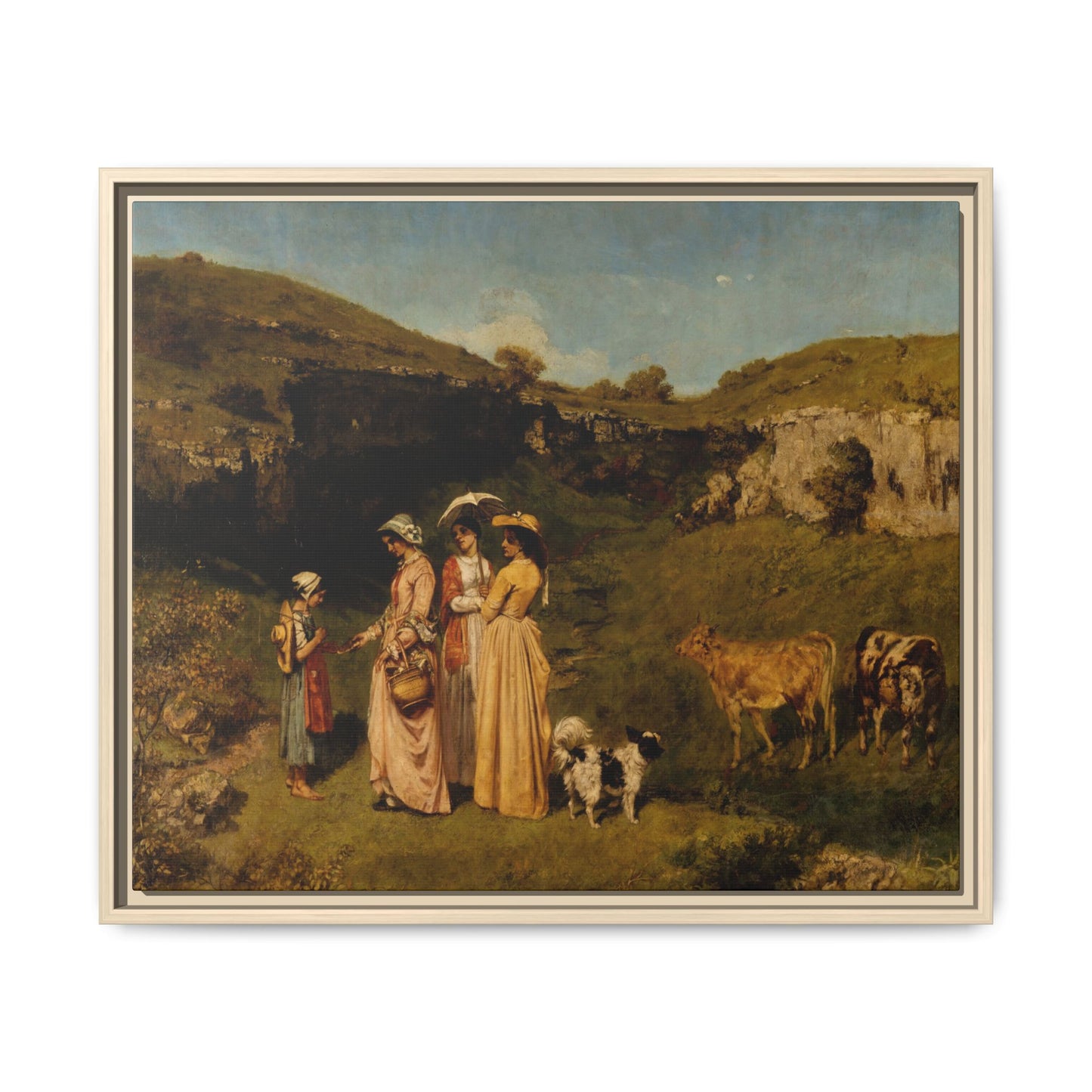 Courbet, Gustave - Young Ladies of the Village (1851) - Matte Canvas, Framed