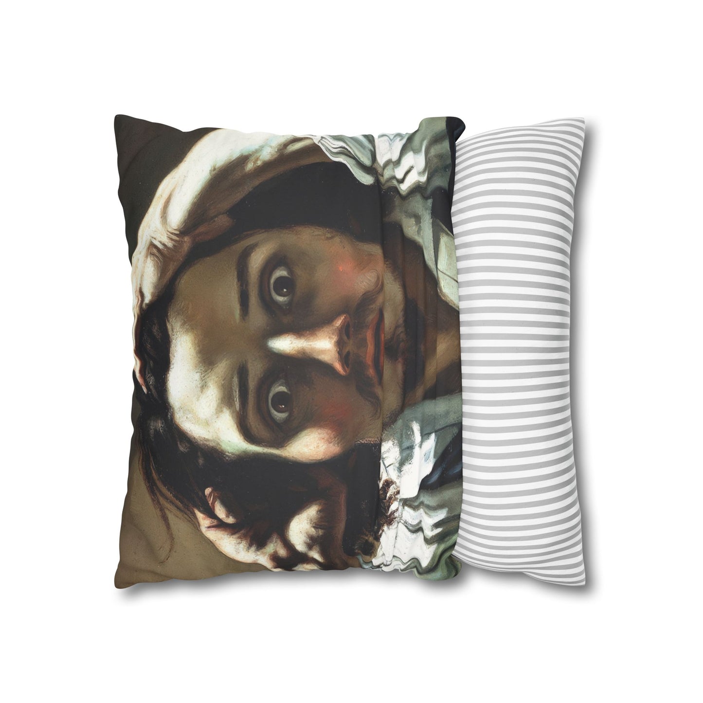 Courbet, Gustave - The Desperate Man (1843) - Suede Square Pillowcase