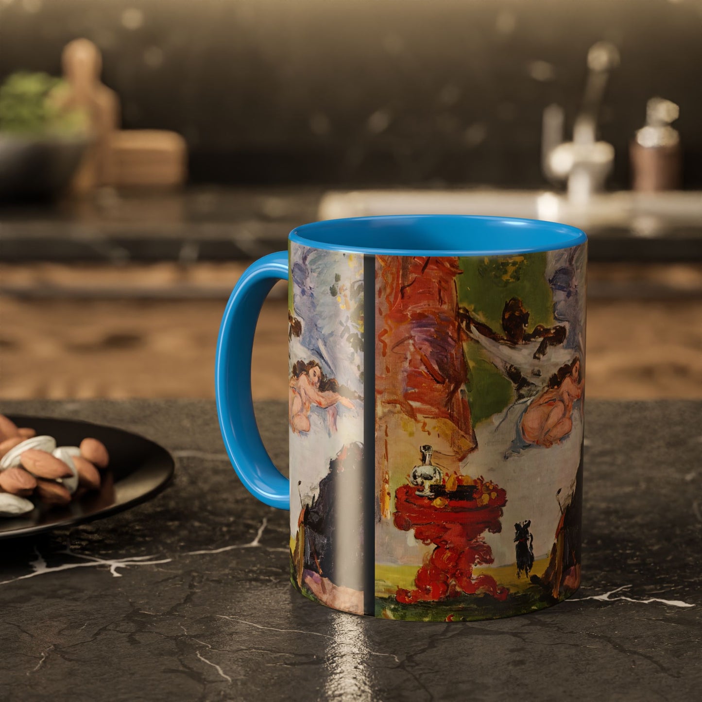 Cézanne, Paul - A Modern Olympia (1874) - Colorful Accent Mugs