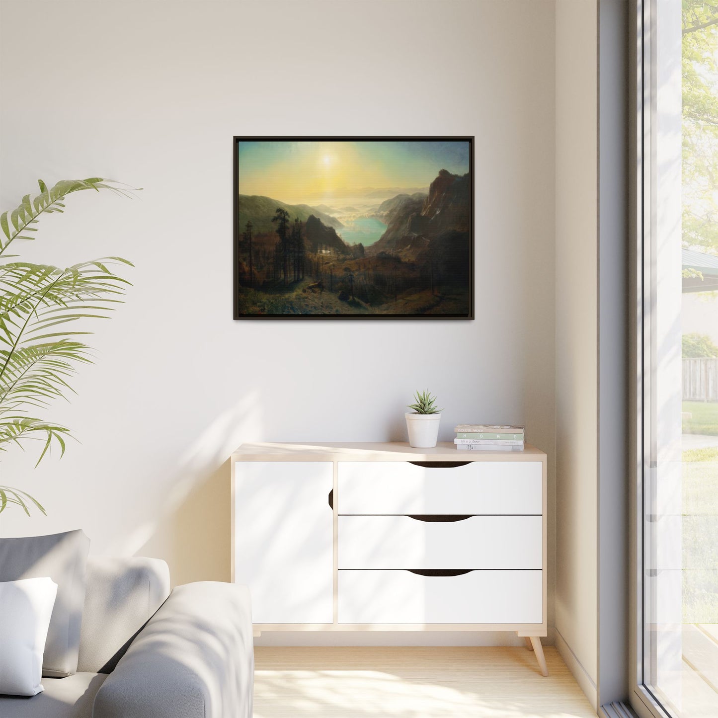Bierstadt, Albert - Donner Lake from the Summit (1873) - Matte Canvas, Framed