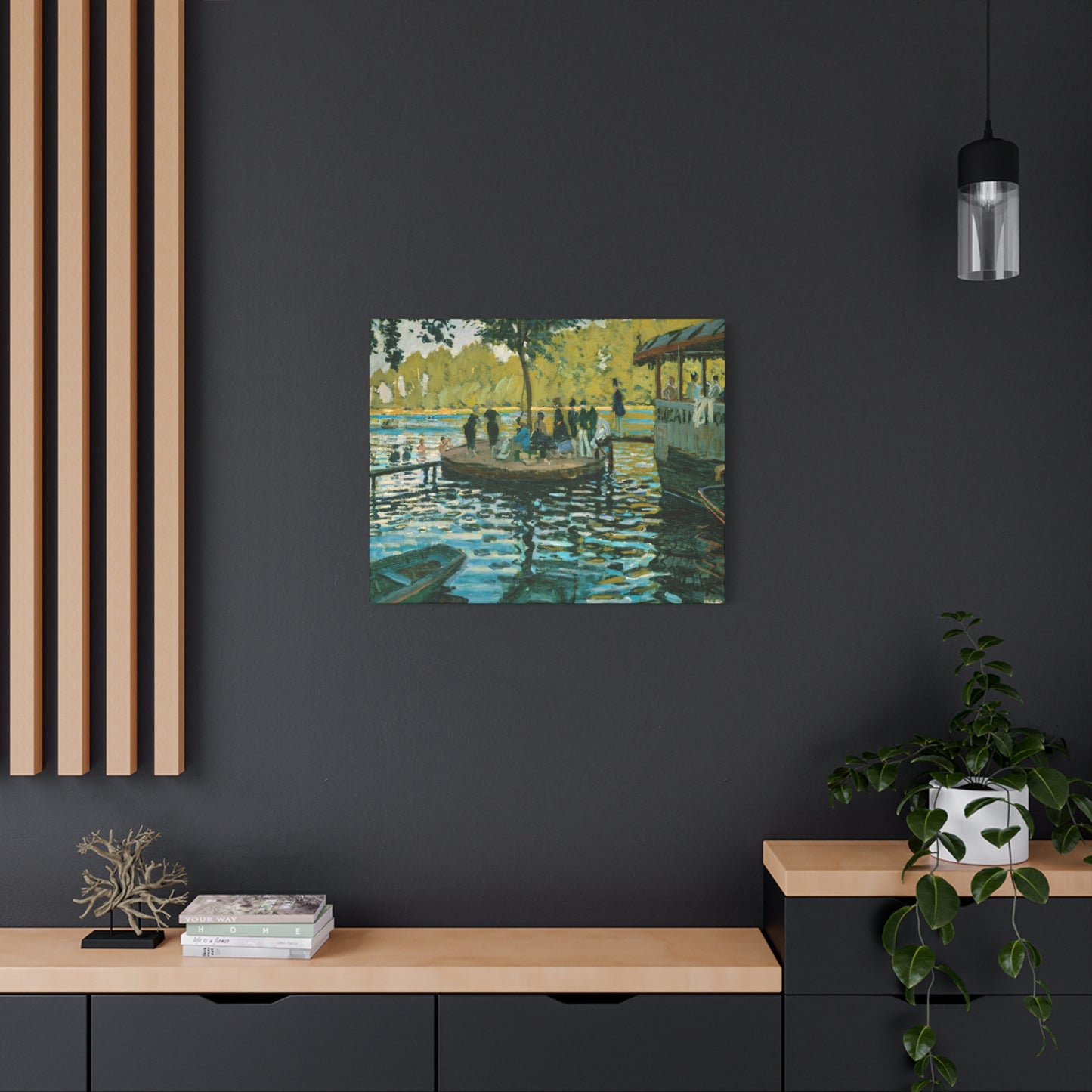 Monet, Claude - La Grenouillere (1869) - Canvas Block, unframed