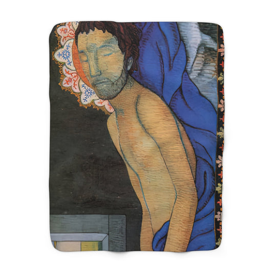 Filiger, Charles - The Recumbent Christ (1895) - Sherpa Fleece Blanket