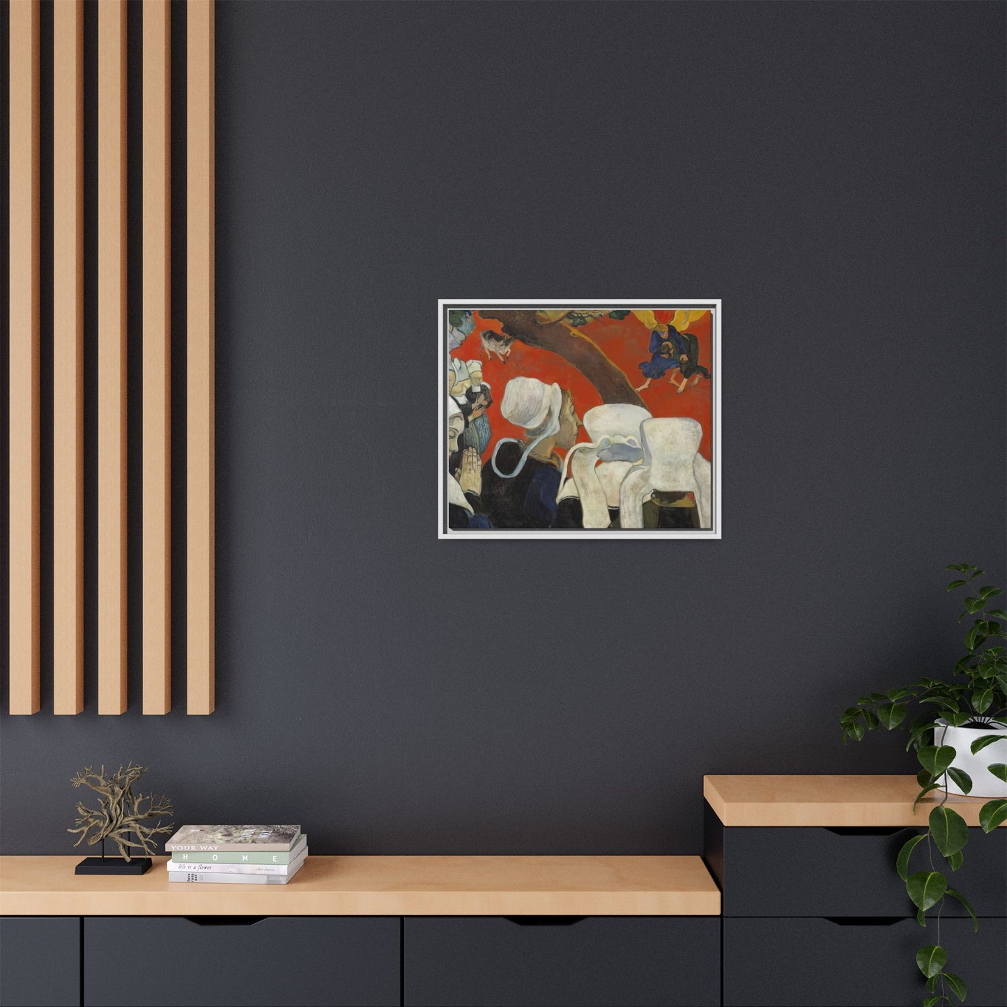 Gauguin, Paul - Vision of the Sermon (Jacob Wrestling with the Angel) (1888) - Matte Canvas, Framed