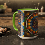 Emerald Arrows Mandala - Colorful Accent Mugs