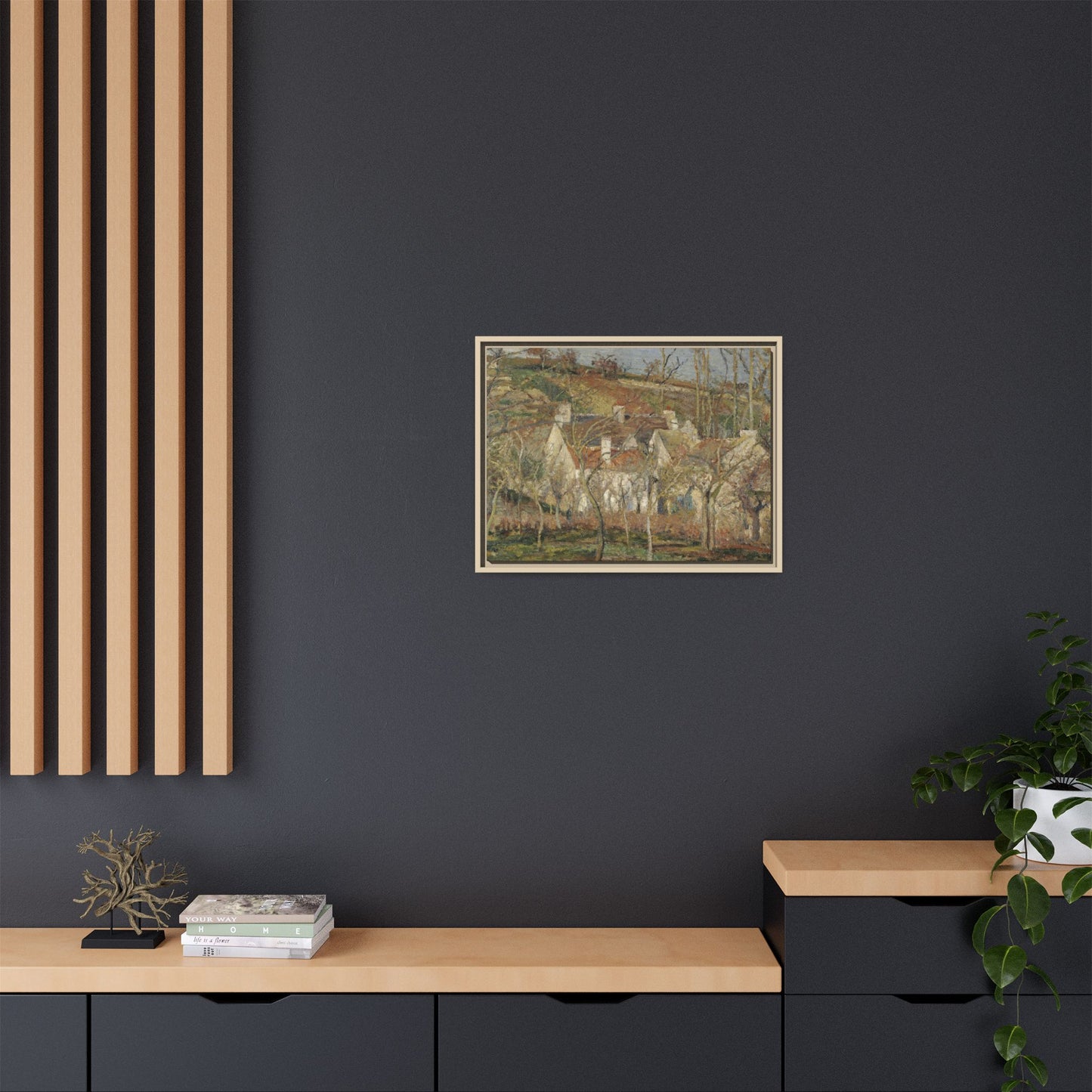 Pissarro, Camille - Red Roofs, Corner of a Village in Winter (1877) - Matte Canvas, Framed