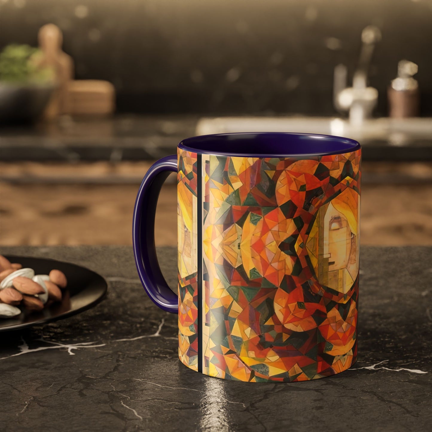Filiger, Charles - Woman’s Head with Closed Eyes (1893) - Colorful Accent Mugs