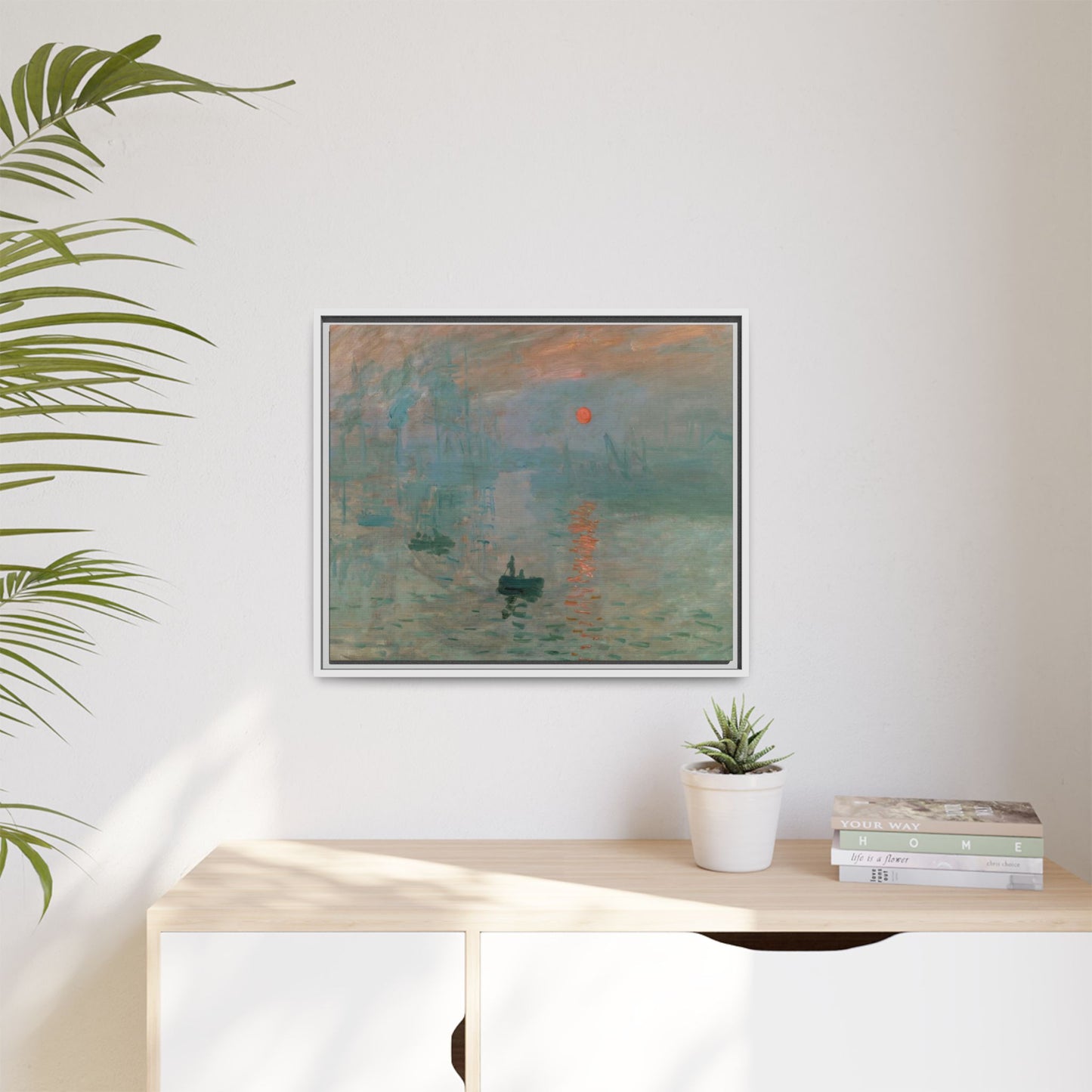 Monet, Claude - Impression, Sunrise (1872) - Matte Canvas, Framed