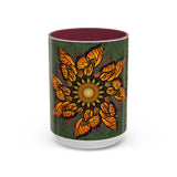 Monarch Butterfly Mandala - Colorful Accent Mugs