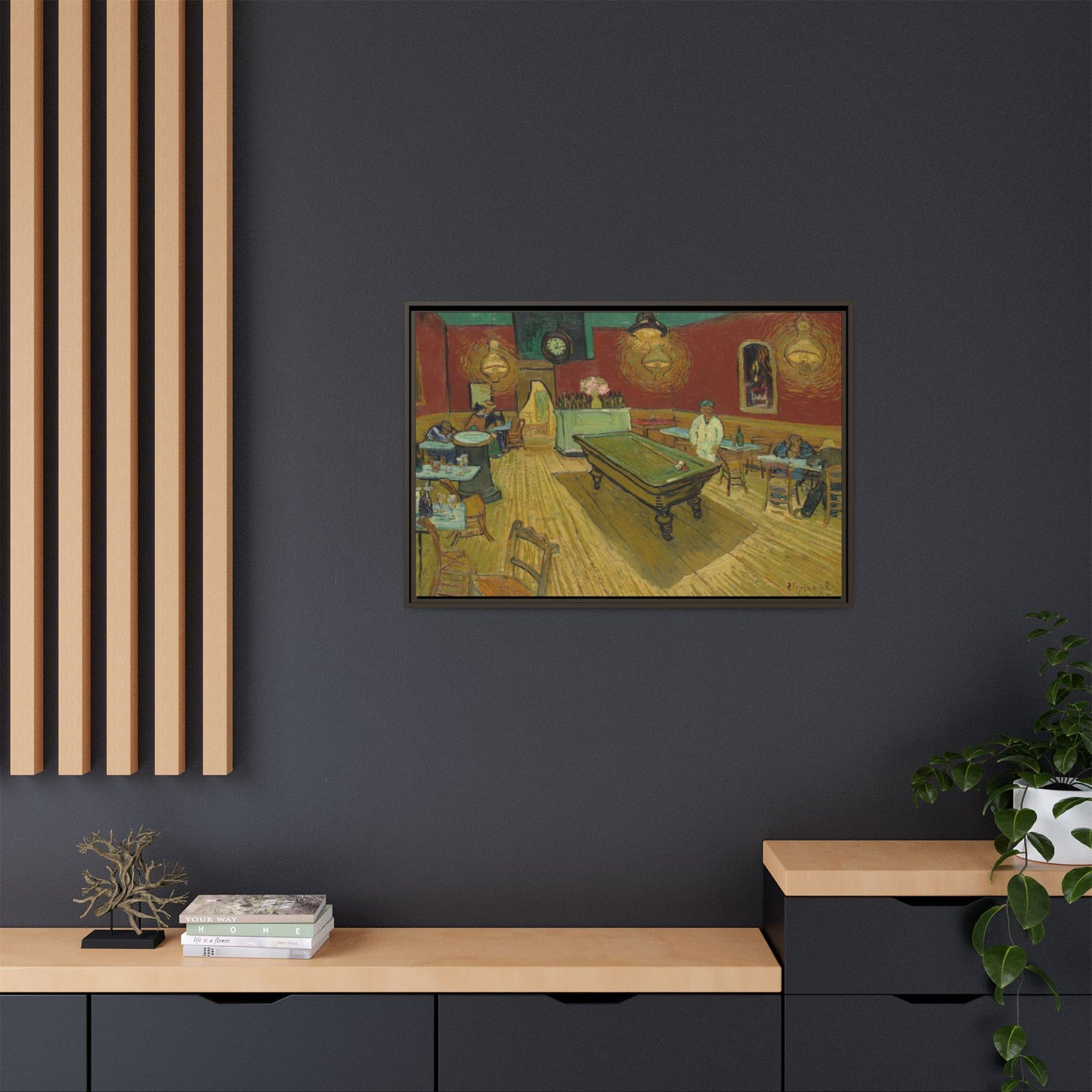 Van Gogh, Vincent - The Night Cafe (1888) - Matte Canvas, Framed