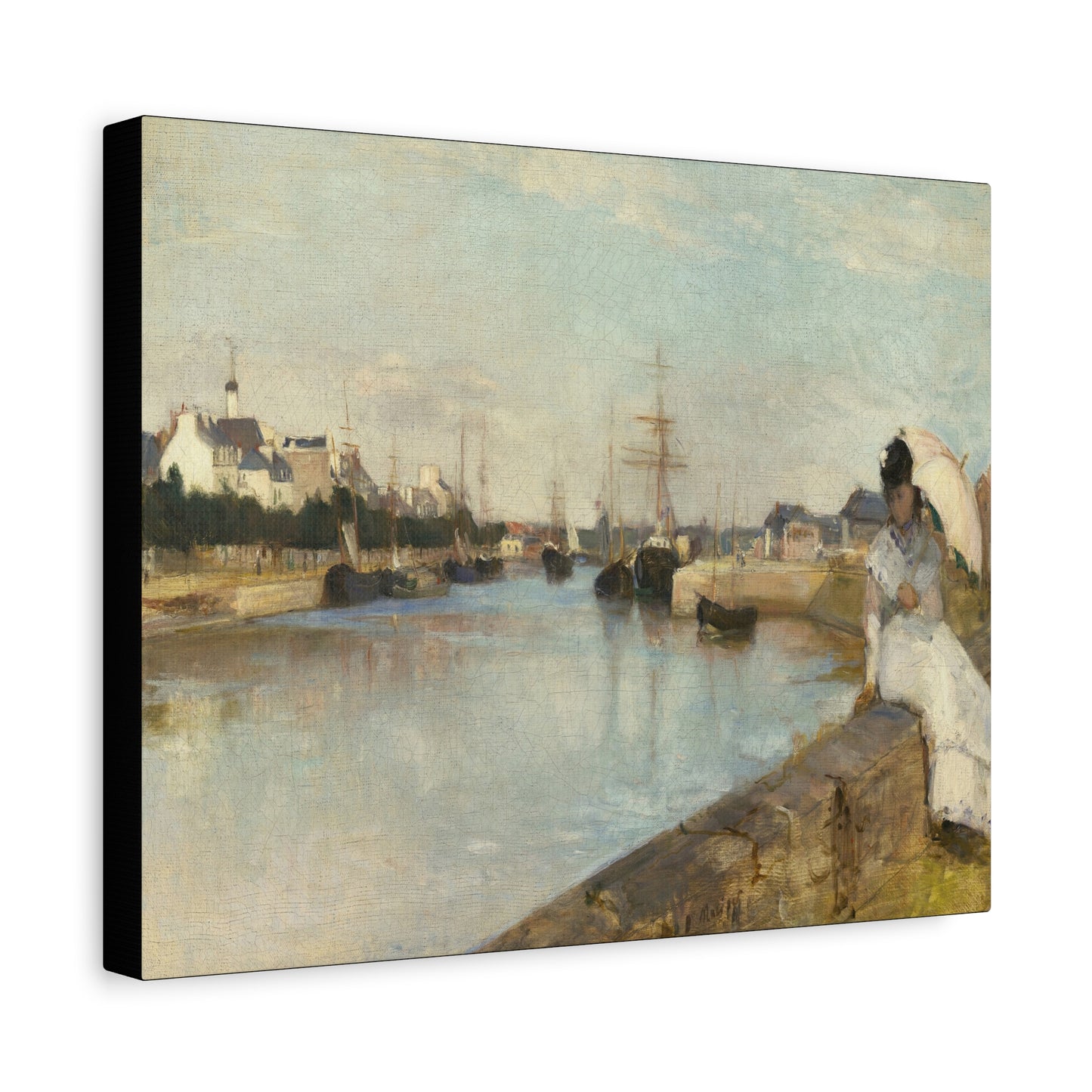 Morisot, Berthe - The Harbor at Lorient (1869) - Canvas Block, unframed
