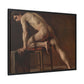 Courbet, Gustave - Study of a Nude Man (1840) - Matte Canvas, Framed