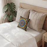 Emerald Arrows Mandala - Poly Velvet Pillow
