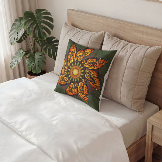 Pacio, Adam - Monarch Butterfly Mandala - Poly Velvet Pillow