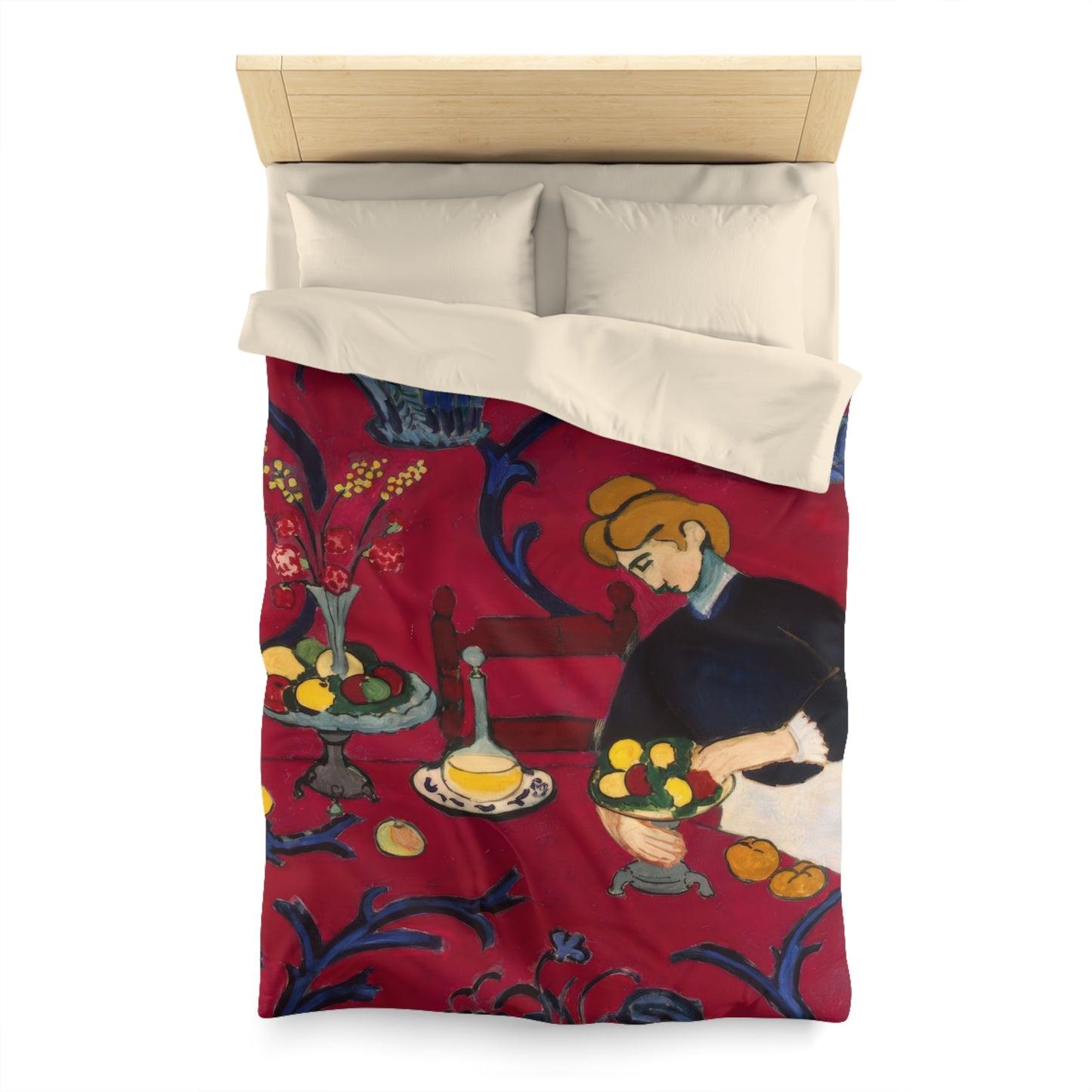 Matisse, Henri - The Dessert Harmony in Red (1908) - Microfiber Duvet Cover