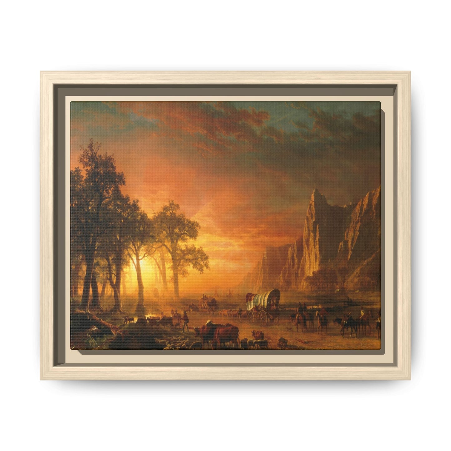 Bierstadt, Albert - Emigrants Crossing the Plains (1867) - Matte Canvas, Framed