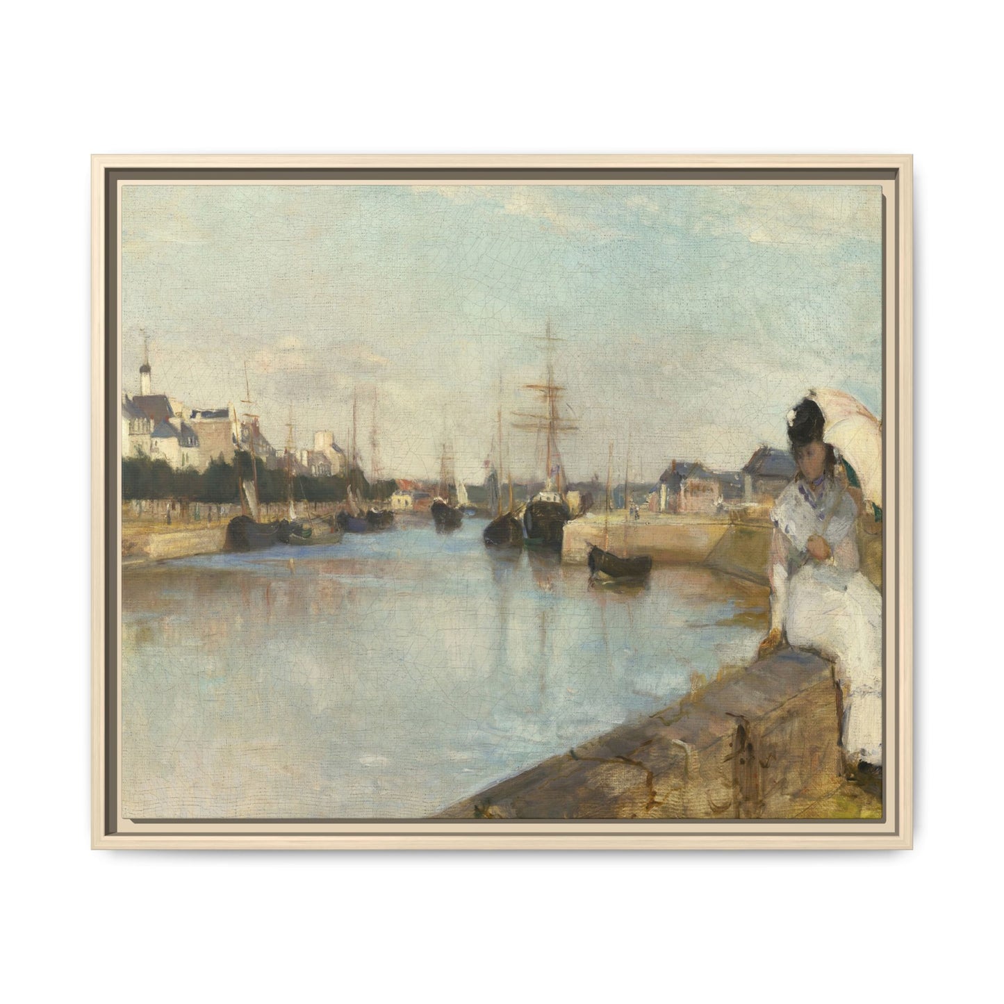 Morisot, Berthe - The Harbor at Lorient (1869) - Matte Canvas, Framed