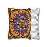 Solar Disc Mandala - Suede Square Pillowcase