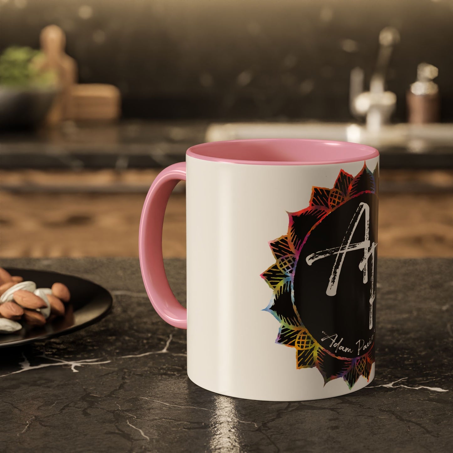 AdamPacio.com - Black Logo - Colorful Accent Mugs