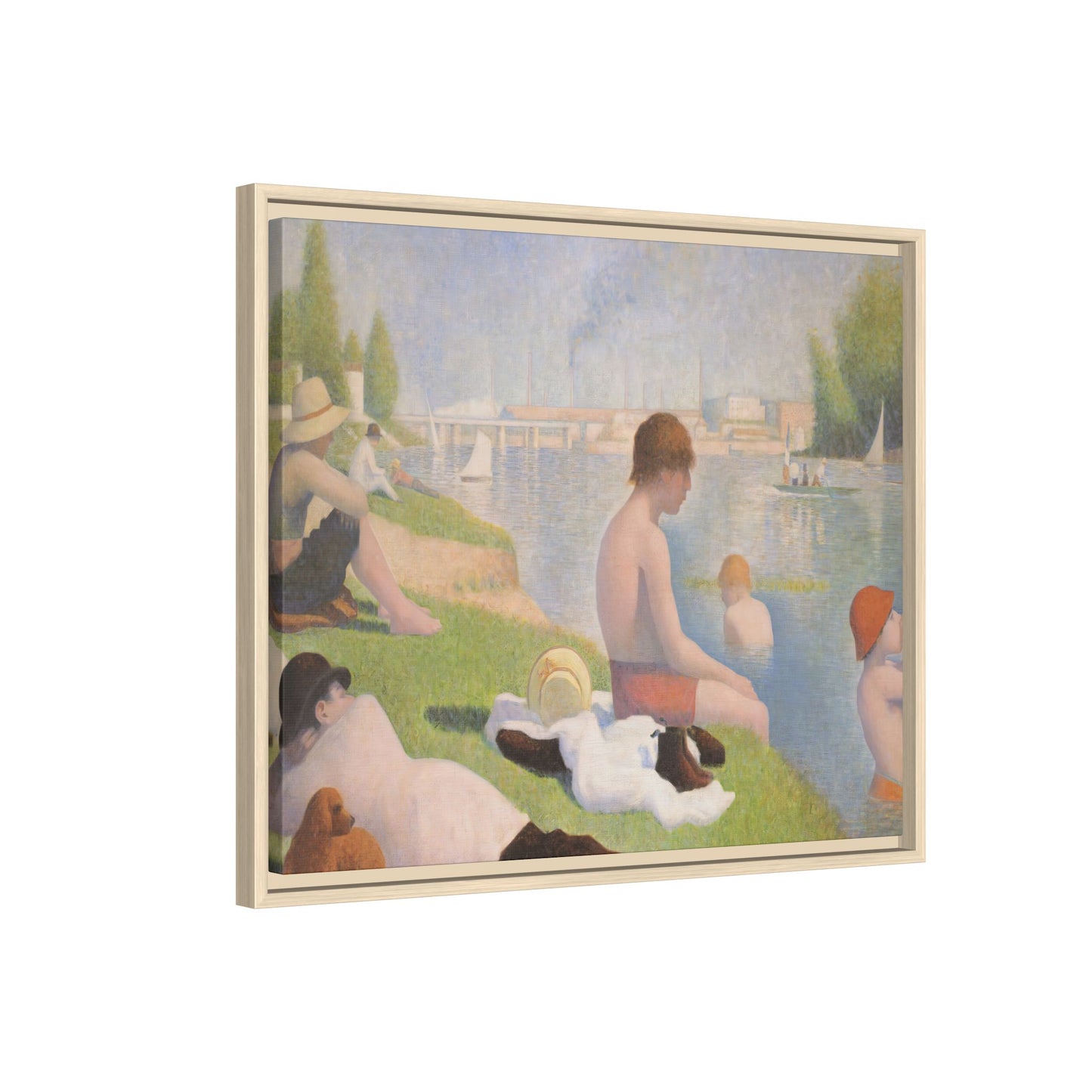 Seurat, Georges - Bathers at Asnières (1884) - Matte Canvas, Framed