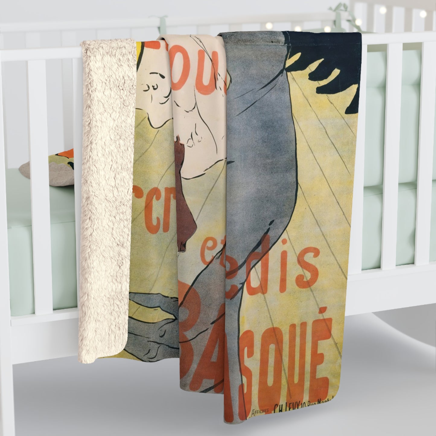 Toulouse-Lautrec, Henri - Moulin Rouge - La Goulue (1891) - Sherpa Fleece Blanket