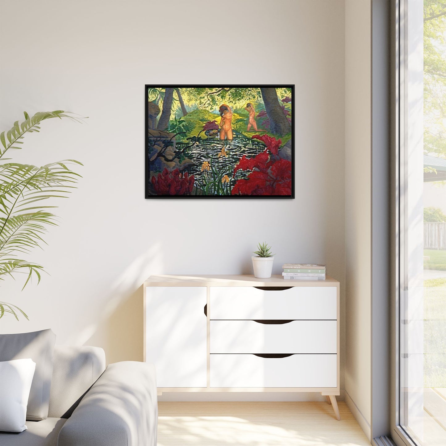 Ranson, Paul - The Lotus Bather (1906) - Matte Canvas, Framed