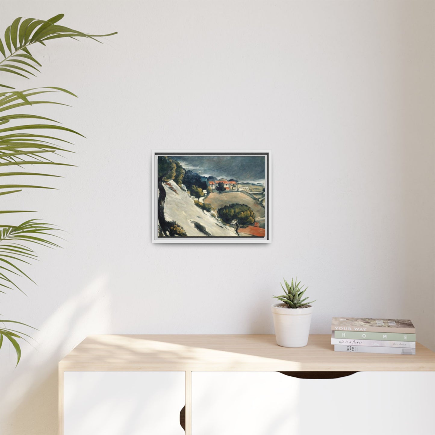 Cézanne, Paul - L’Estaque, Melting Snow (1870) - Matte Canvas, Framed