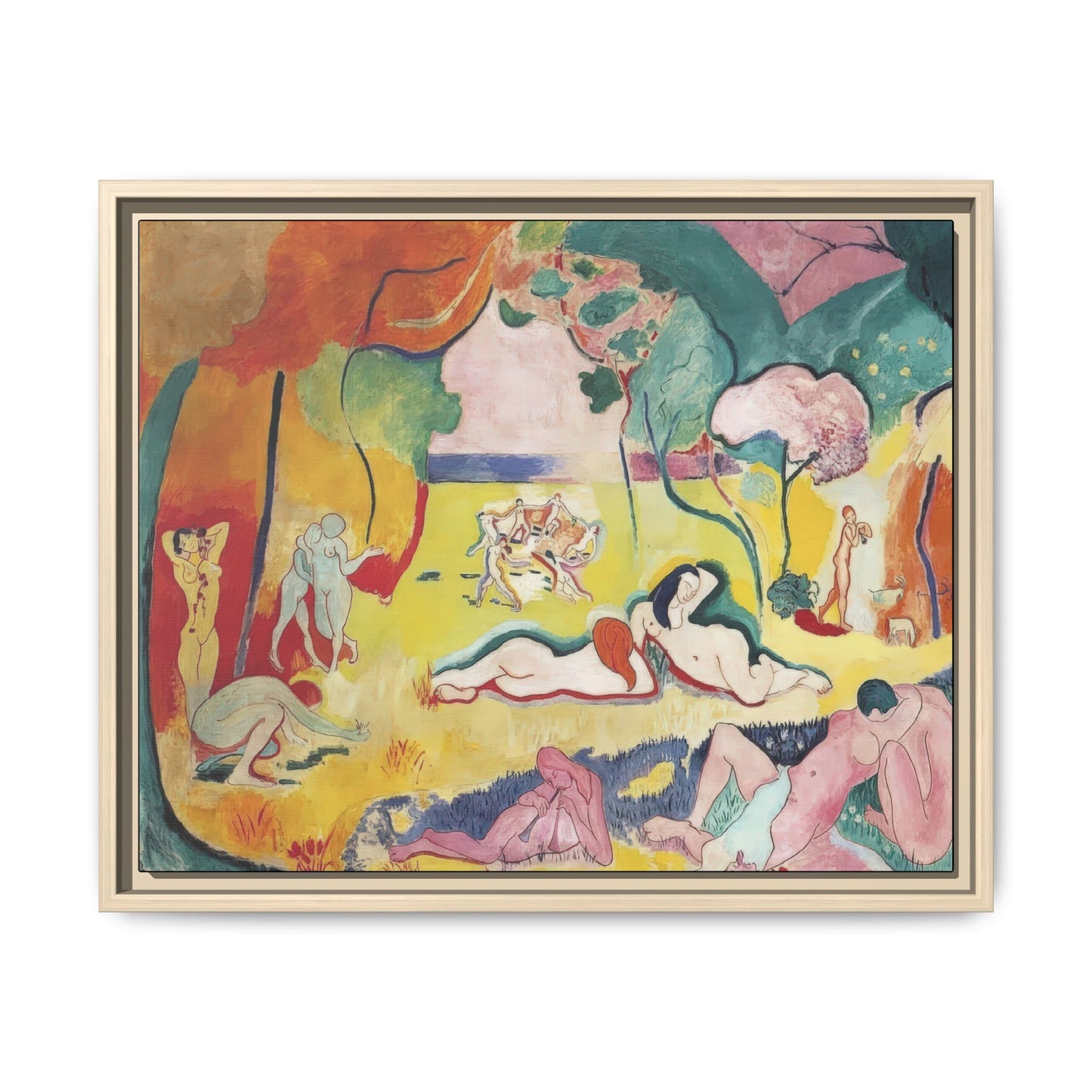 Matisse, Henri - The Joy of Life (1905) - Matte Canvas, Framed