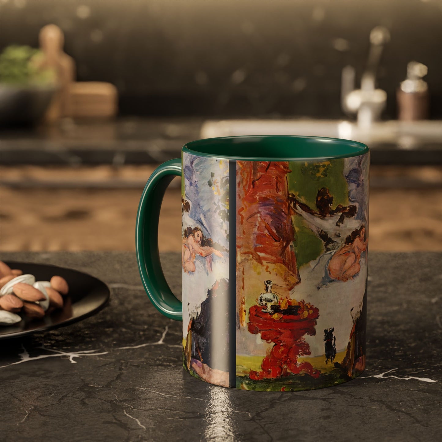 Cézanne, Paul - A Modern Olympia (1874) - Colorful Accent Mugs