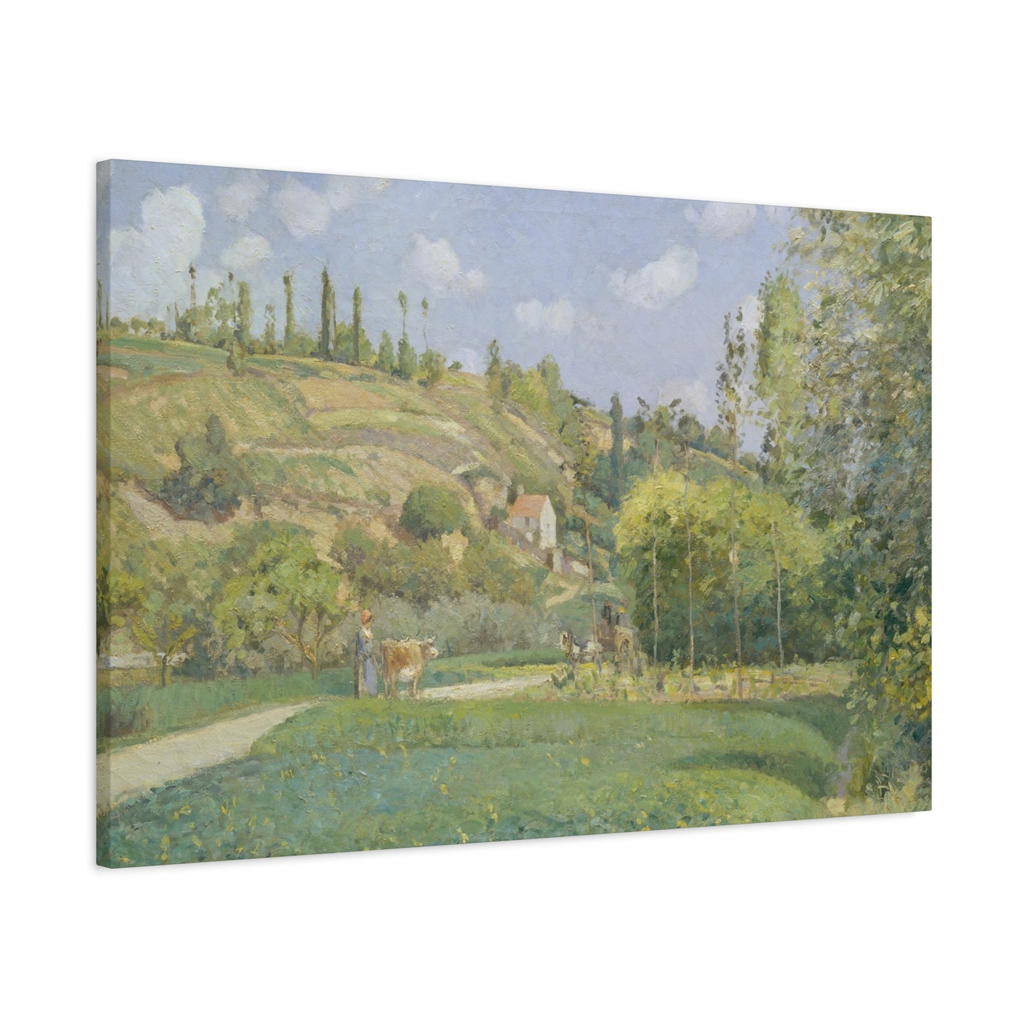 Pissarro, Camille - A Cowherd at Valhermeil, Auvers-sur-Oise (1874) - Canvas Block, unframed