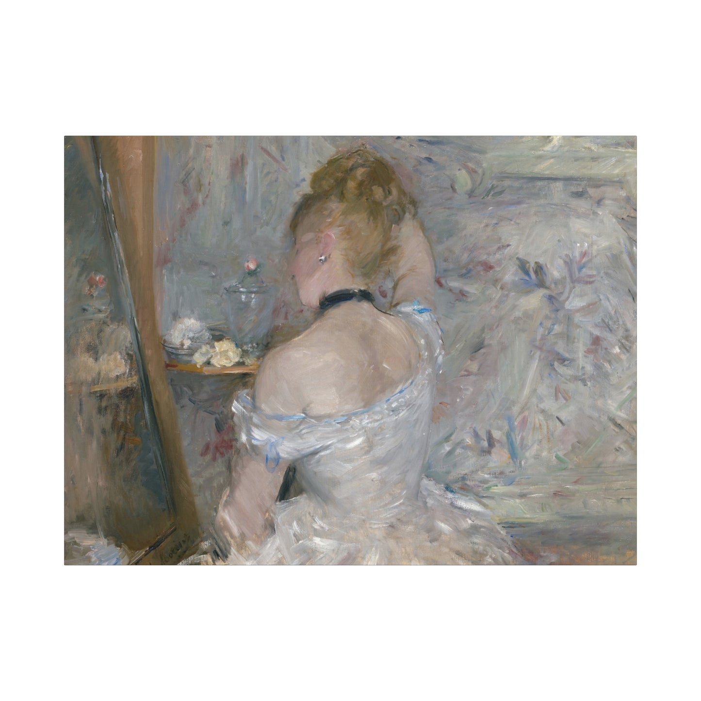 Morisot, Berthe - Woman at Her Toilette (1880) - Canvas Block, unframed