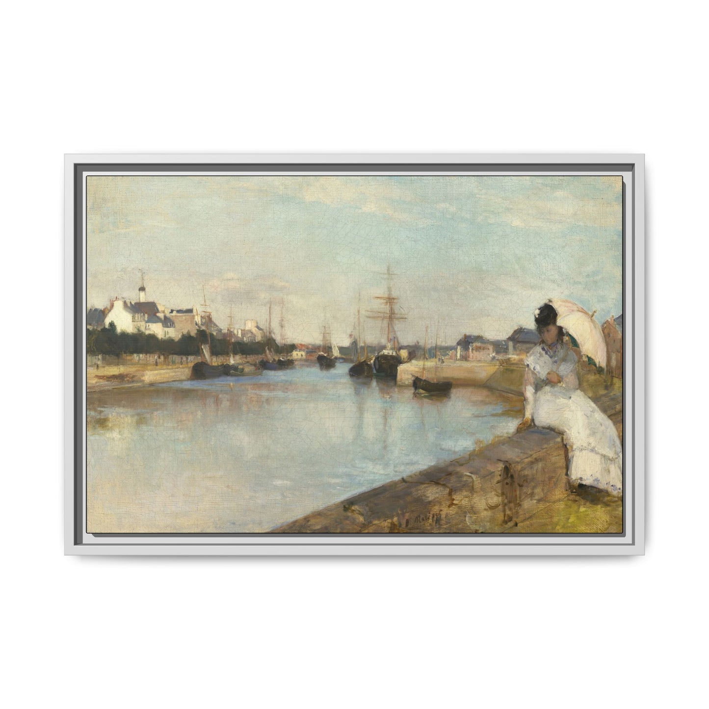 Morisot, Berthe - The Harbor at Lorient (1869) - Matte Canvas, Framed