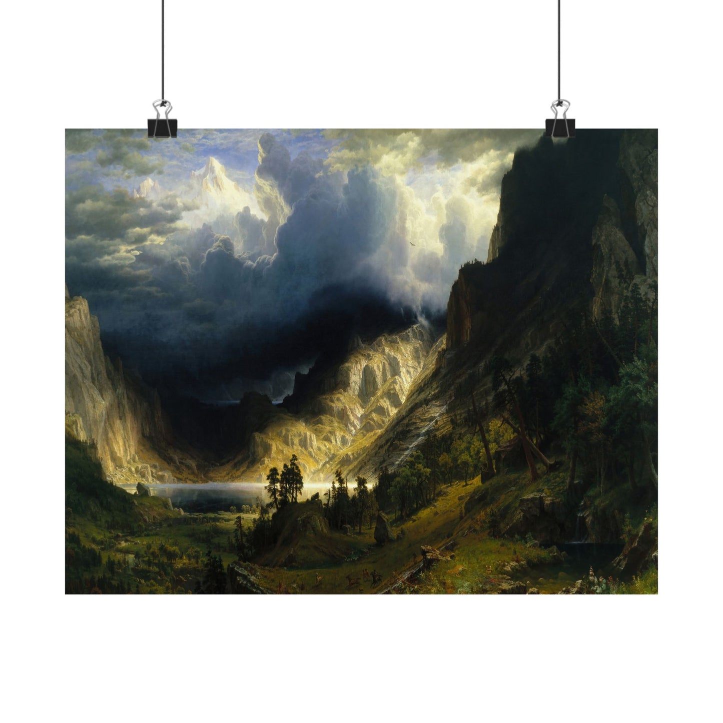 Bierstadt, Albert - A Storm in the Rocky Mountains, Mt. Rosalie (1866) - Satin Posters