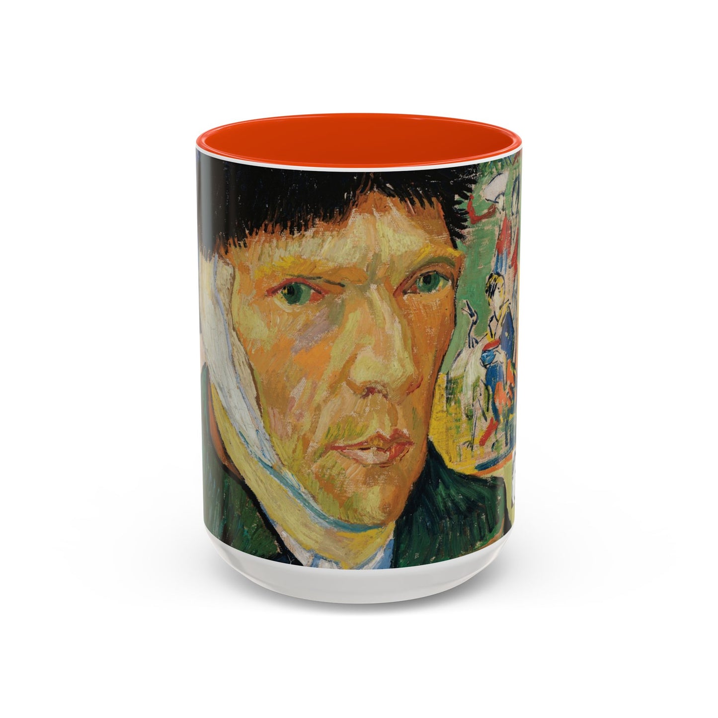Van Gogh, Vincent - Self Portrait with Bandaged Ear (1889) - Colorful Accent Mugs