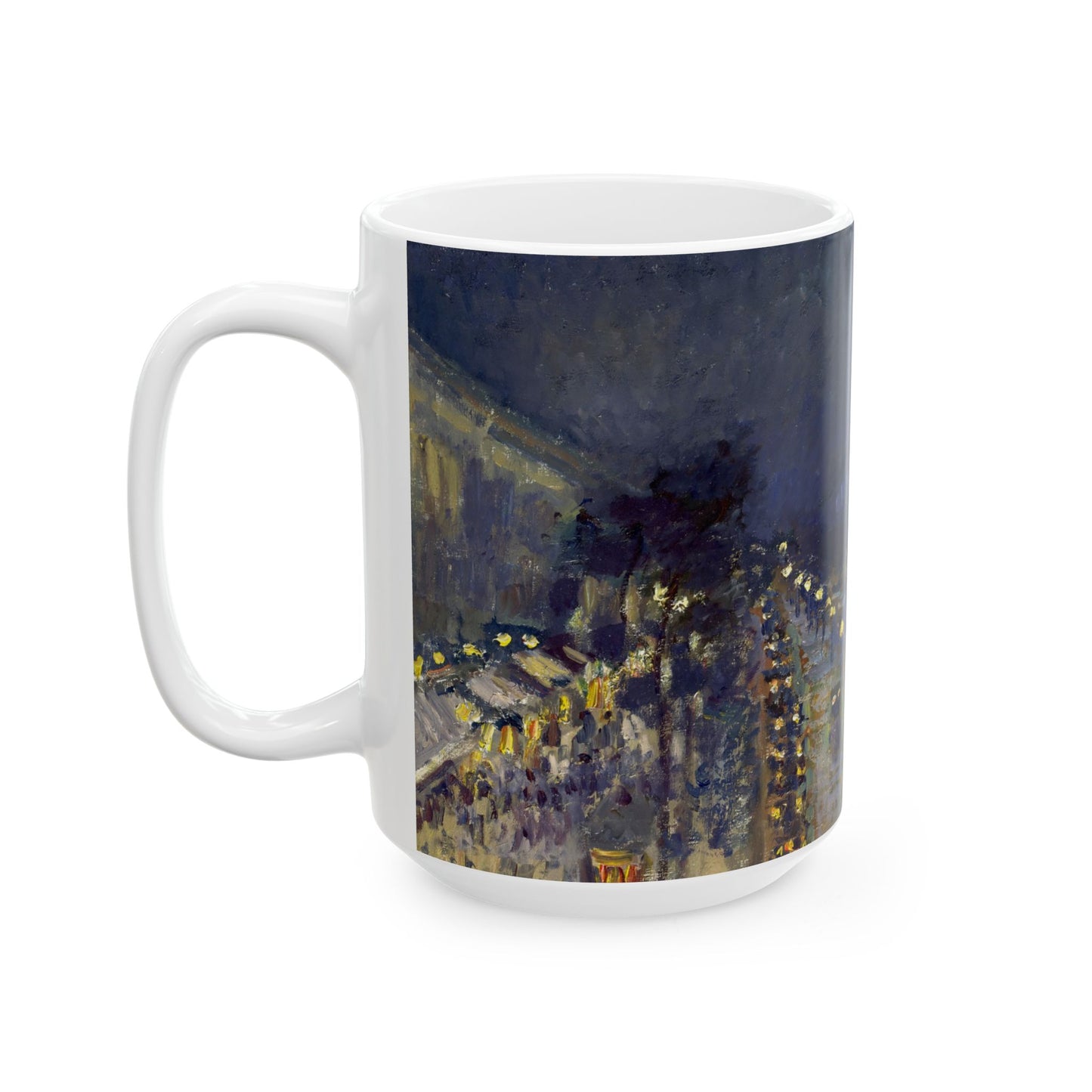 Pissarro, Camille - The Boulevard Montmartre At Night (1897) - Ceramic Mug