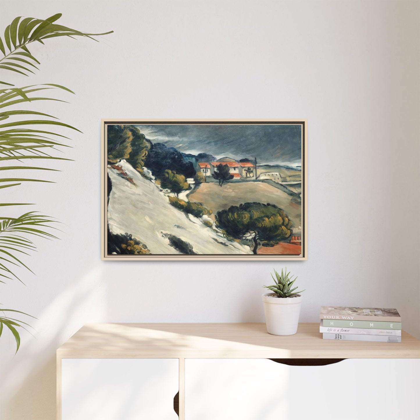 Cézanne, Paul - L’Estaque, Melting Snow (1870) - Matte Canvas, Framed