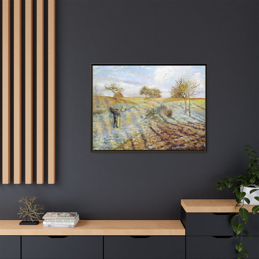 Pissarro, Camille - Hoarfrost (1873) - Matte Canvas, Framed