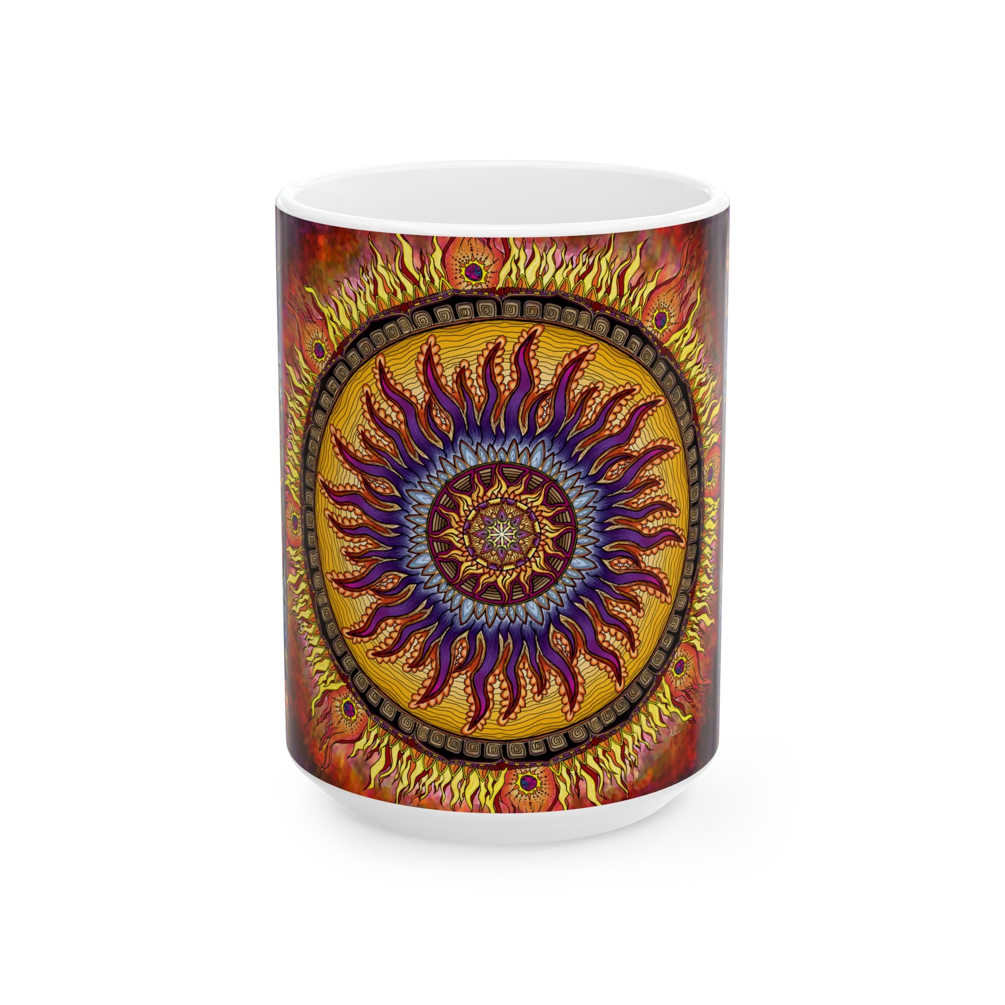 Solar Disc Mandala - Ceramic Mug