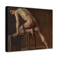 Courbet, Gustave - Study of a Nude Man (1840) - Canvas Block, unframed