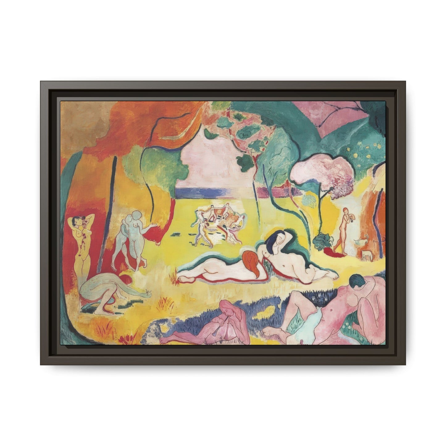 Matisse, Henri - The Joy of Life (1905) - Matte Canvas, Framed